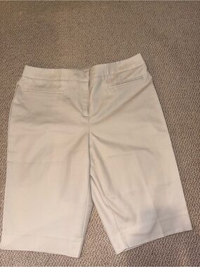 Chico's Cream Tailored Bermuda Shorts